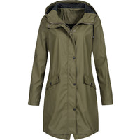 Lange Damenjacke mit Kapuze