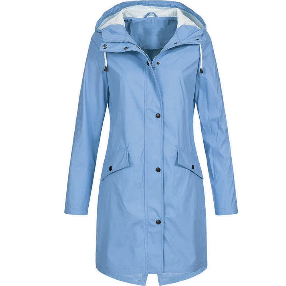 Lange Damenjacke mit Kapuze