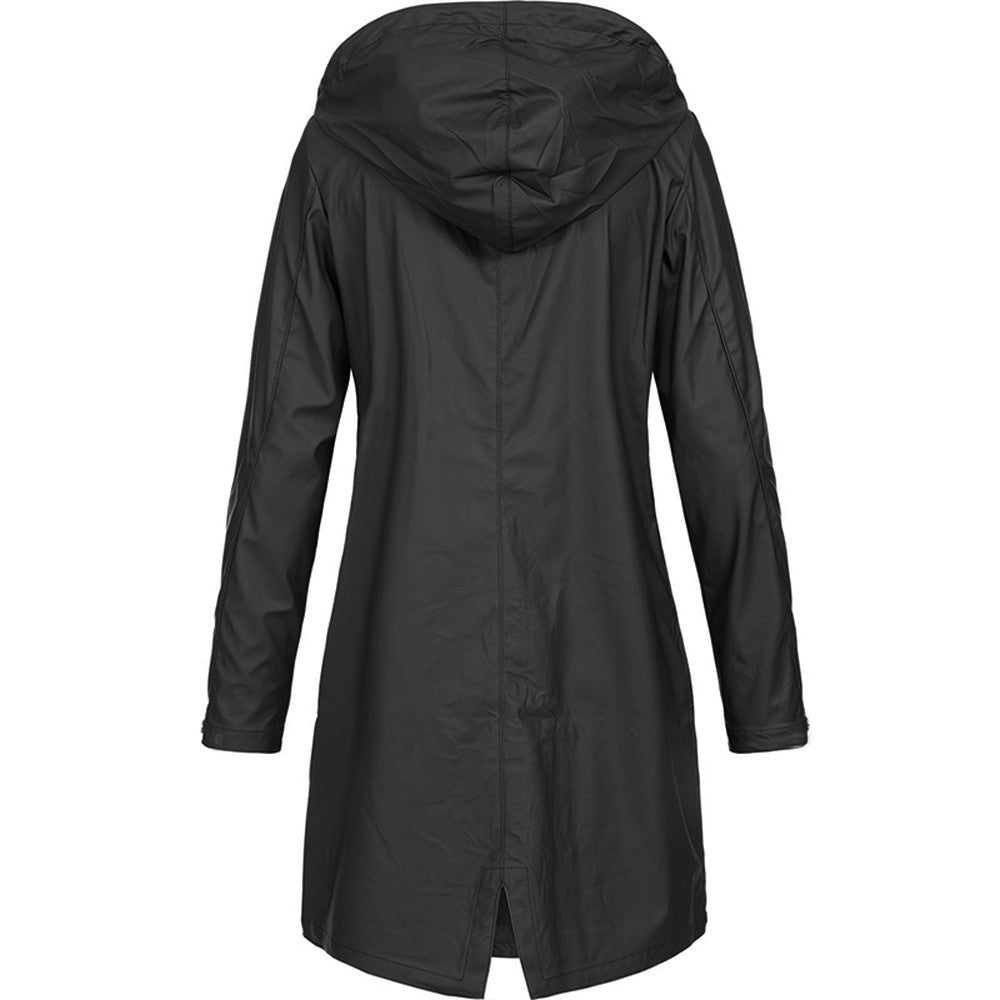 Lange Damenjacke mit Kapuze