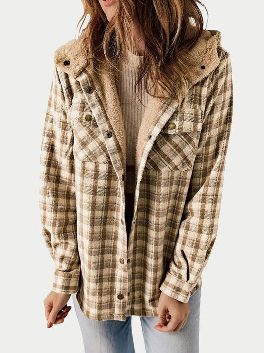 Damen-Kapuzenjacke mit Karomuster