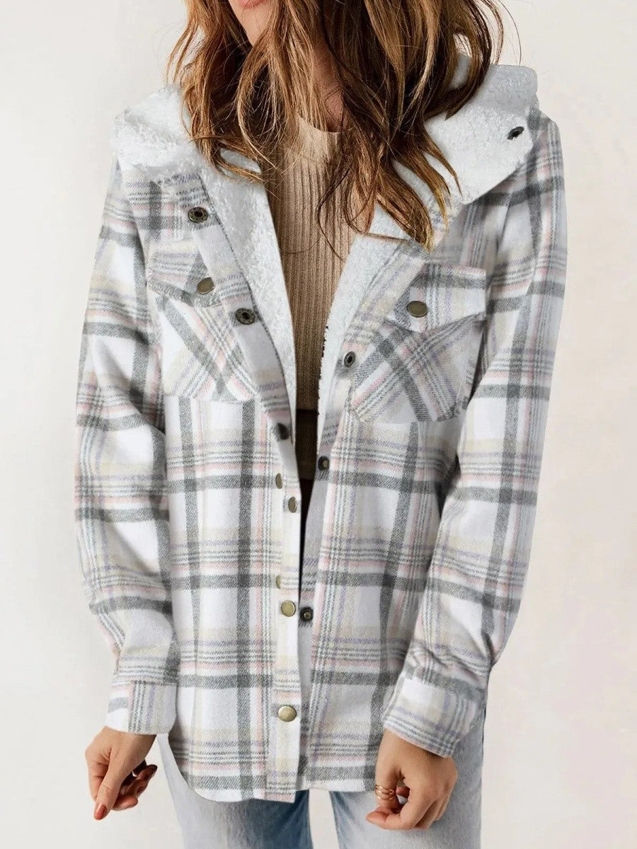 Damen-Kapuzenjacke mit Karomuster