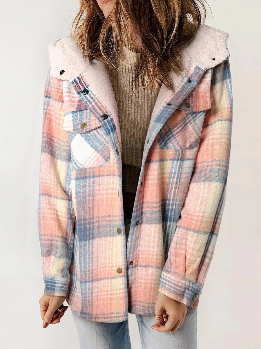 Damen-Kapuzenjacke mit Karomuster