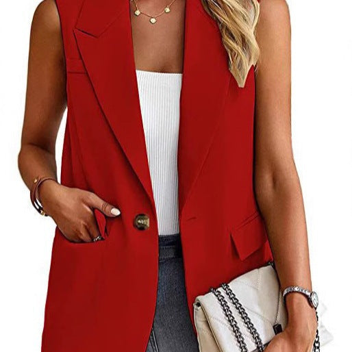 Taillierte ärmellose Blazerweste für Damen