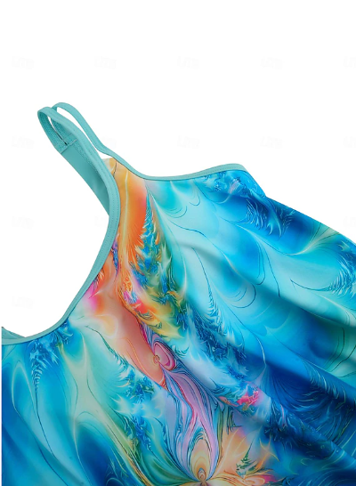 Zweiteiliger Damen-Tankini-Badeanzug mit abstraktem Muster