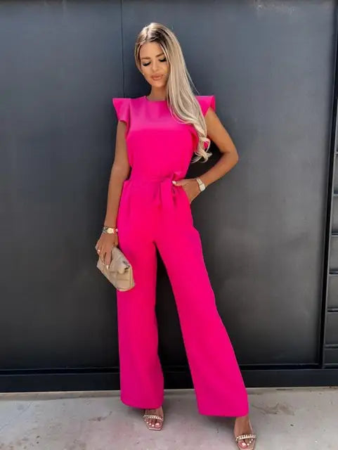 Damen-Jumpsuit - Eleganter und bequemer Jumpsuit mit weitem Bein