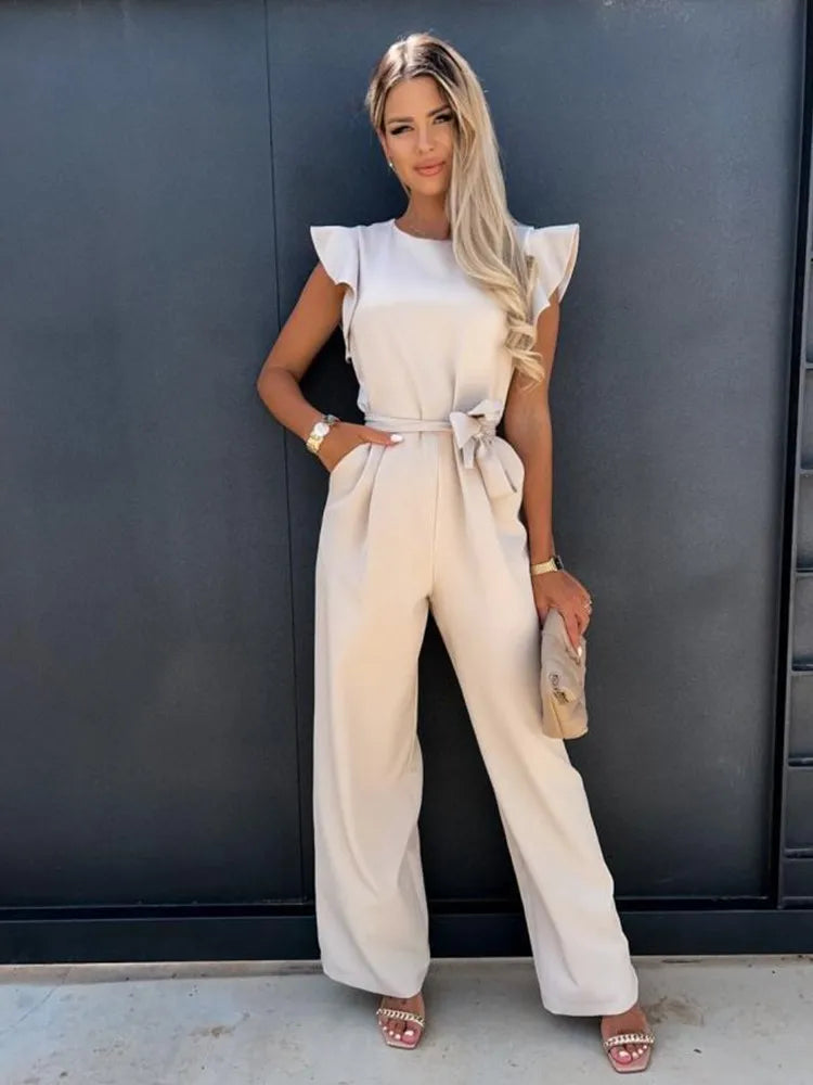 Damen-Jumpsuit - Eleganter und bequemer Jumpsuit mit weitem Bein