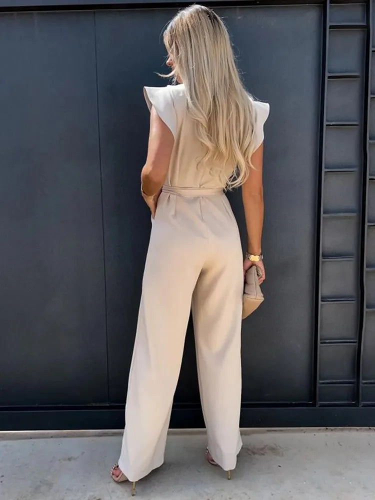 Damen-Jumpsuit - Eleganter und bequemer Jumpsuit mit weitem Bein