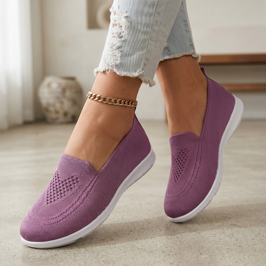 Damen Strick-Slip-on-Sportschuhe | Atmungsaktive und gepolsterte Walkingschuhe