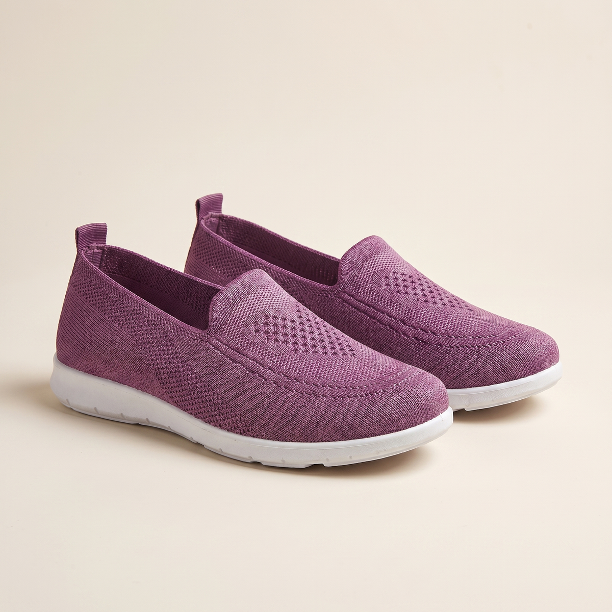 Damen Strick-Slip-on-Sportschuhe | Atmungsaktive und gepolsterte Walkingschuhe