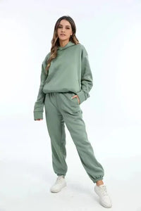 Damen Loungewear-Set mit locker sitzendem Kapuzenpullover und Jogginghose