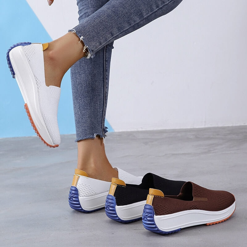Atmungsaktiver Slip-on-Trainingsschuh aus Strick für Damen