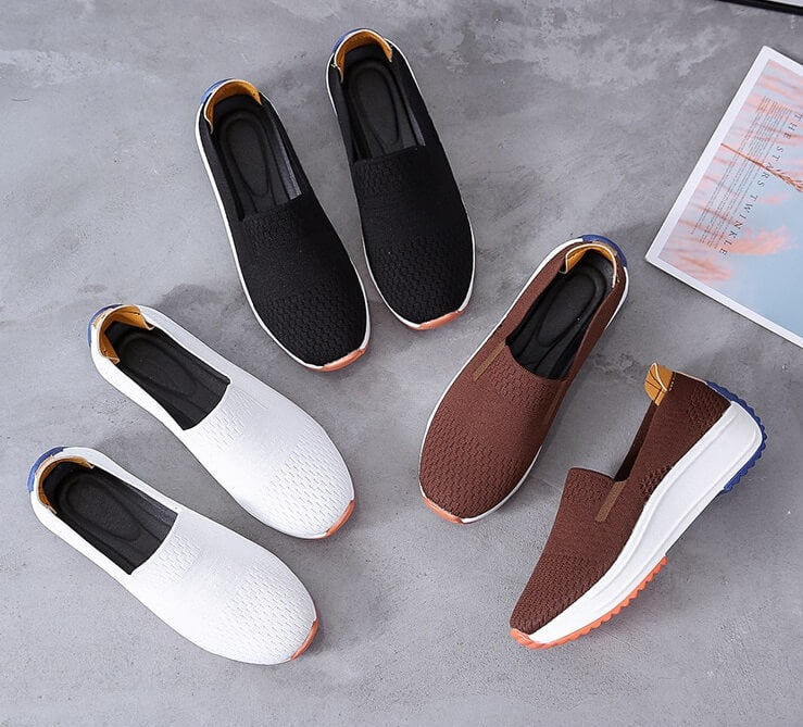 Atmungsaktiver Slip-on-Trainingsschuh aus Strick für Damen