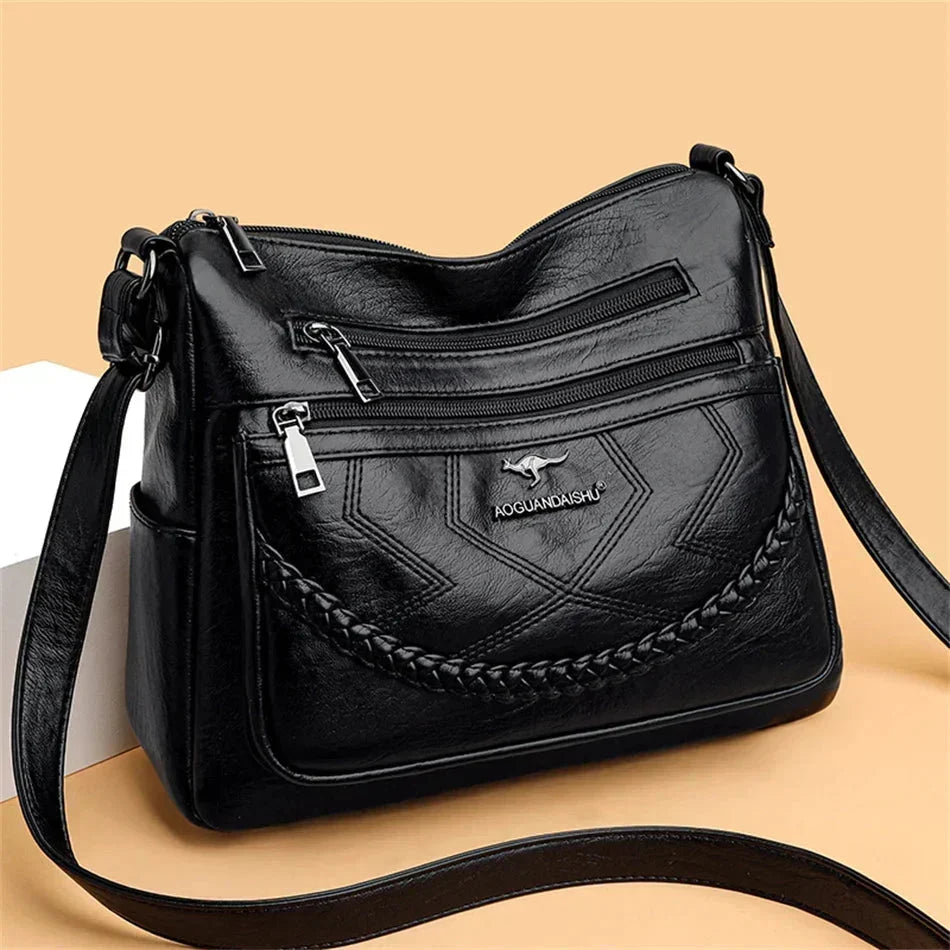 Damen Luxus Weichleder-Schultertasche - Alltägliche Eleganz