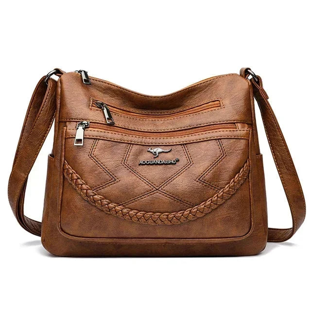 Damen Luxus Weichleder-Schultertasche - Alltägliche Eleganz