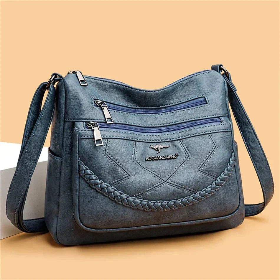 Damen Luxus Weichleder-Schultertasche - Alltägliche Eleganz
