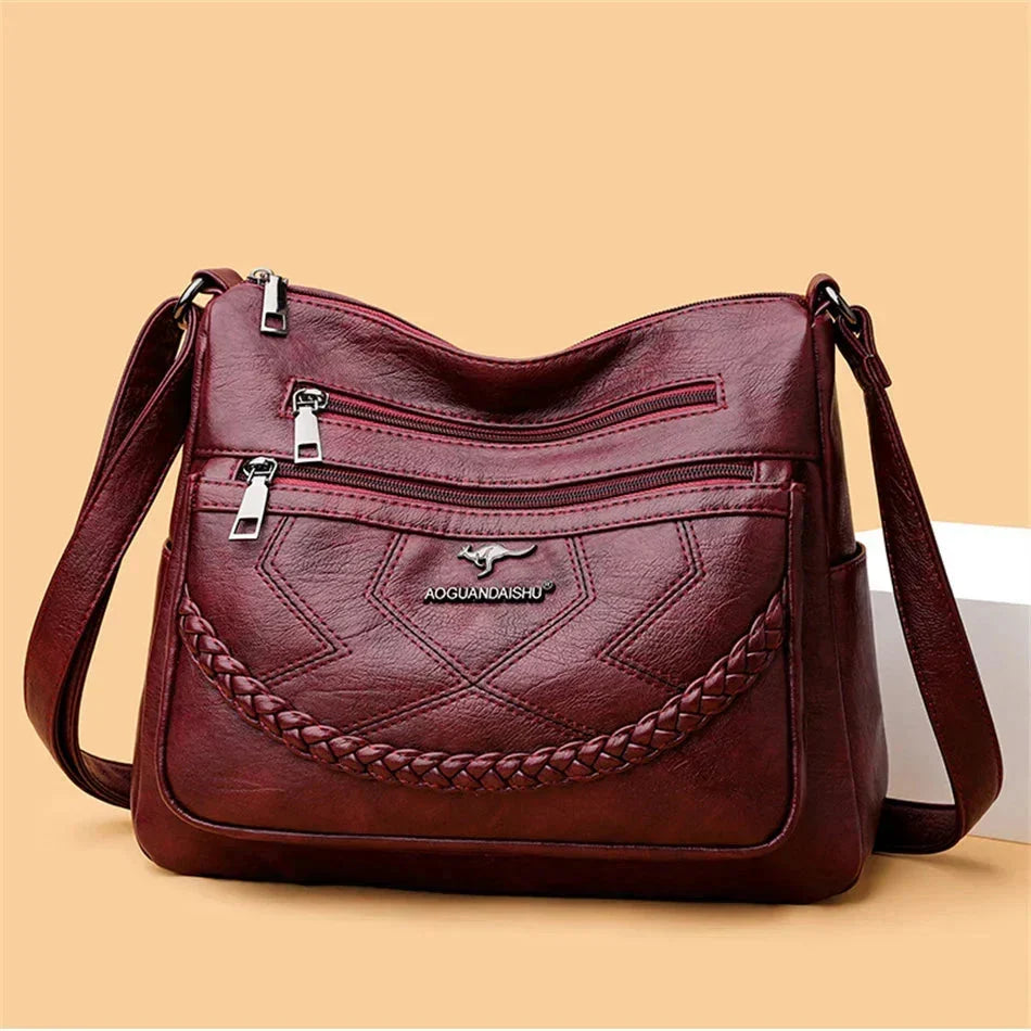 Damen Luxus Weichleder-Schultertasche - Alltägliche Eleganz