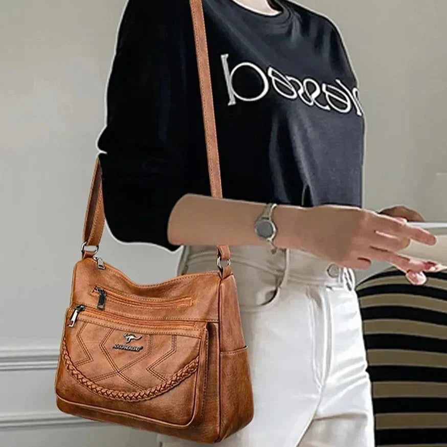 Damen Luxus Weichleder-Schultertasche - Alltägliche Eleganz