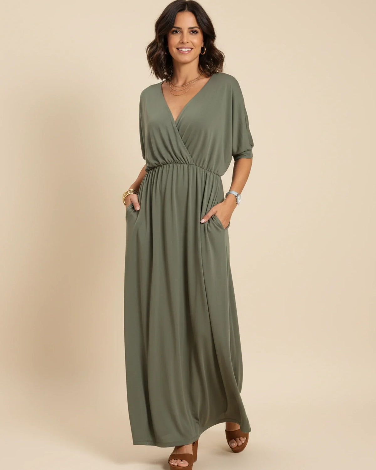 Damen-Maxikleid mit Taschen