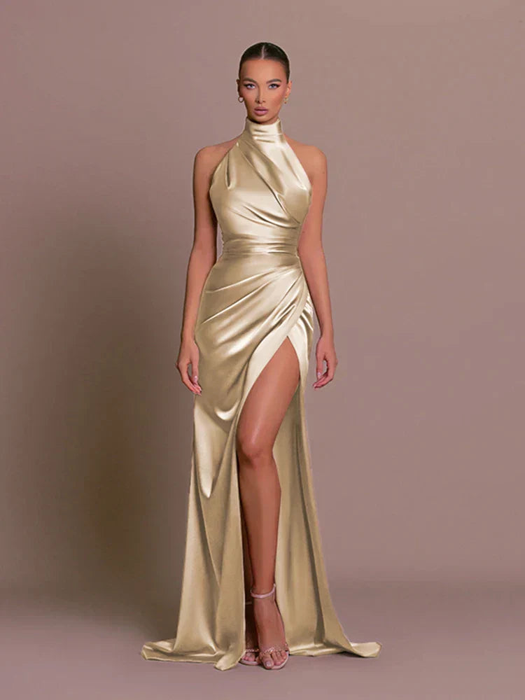 Damen Neckholder Maxikleid