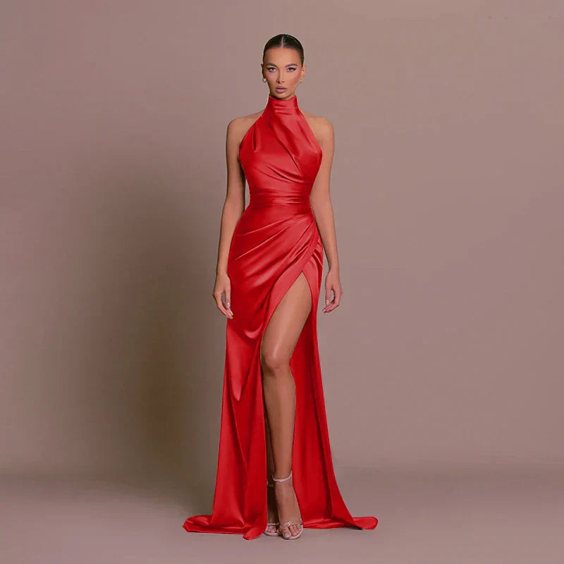Damen Neckholder Maxikleid