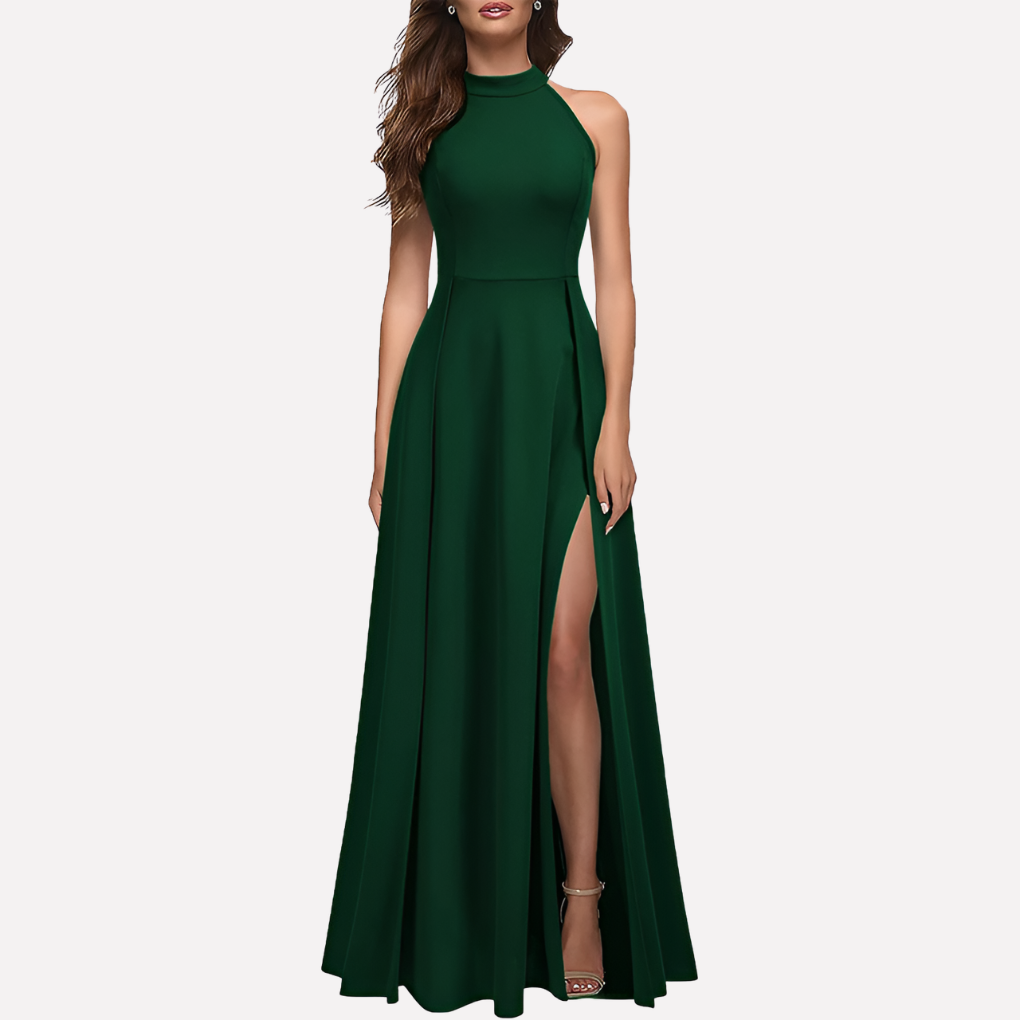 Damen Neckholder Maxikleid in A-Linie