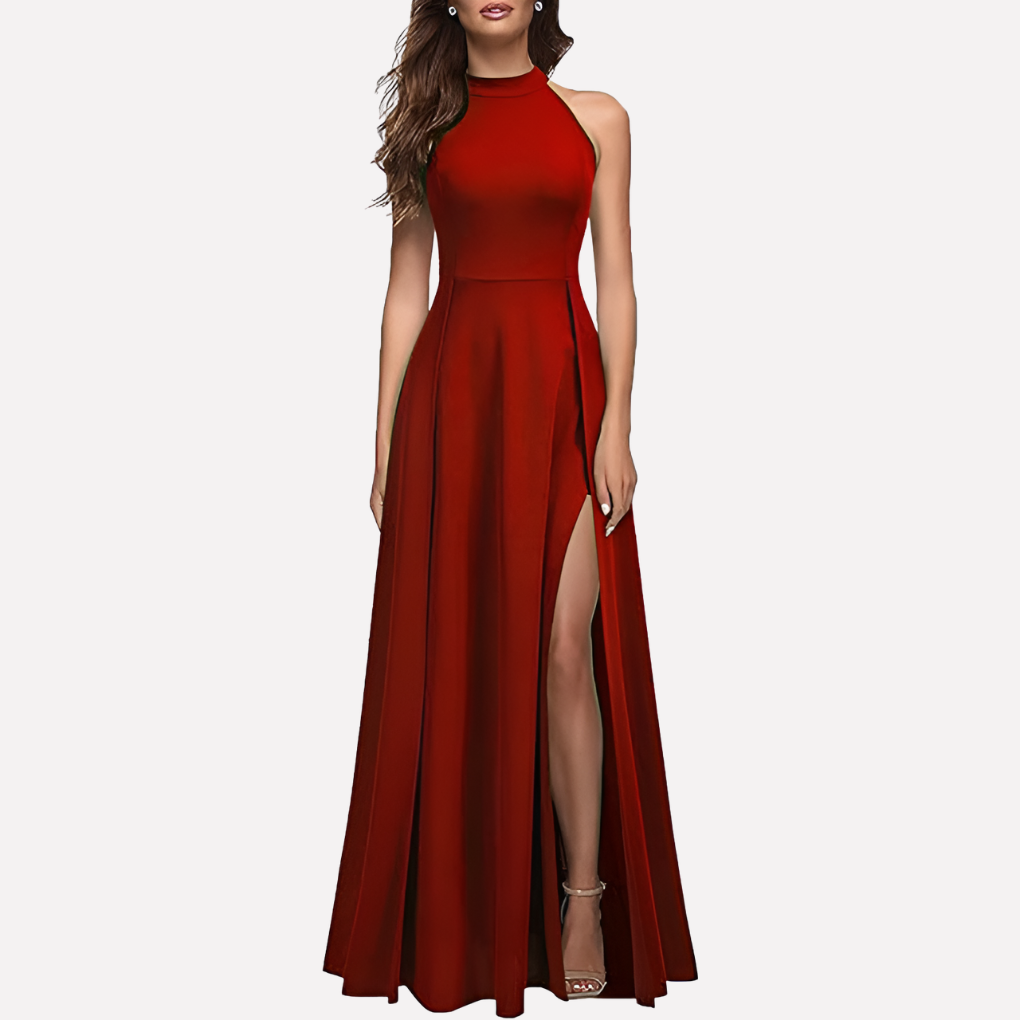 Damen Neckholder Maxikleid in A-Linie