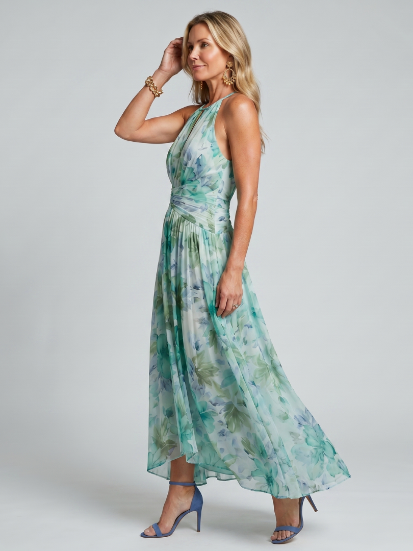 Damen Neckholder-Maxikleid