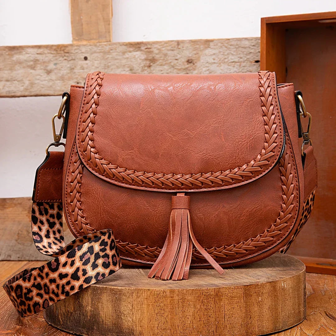 Damen-Satteltasche mit Quastendetail