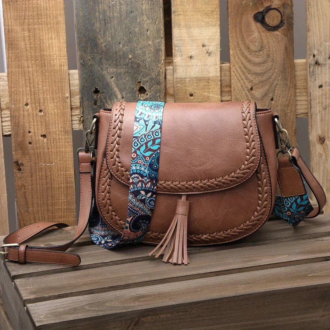 Damen-Satteltasche mit Quastendetail