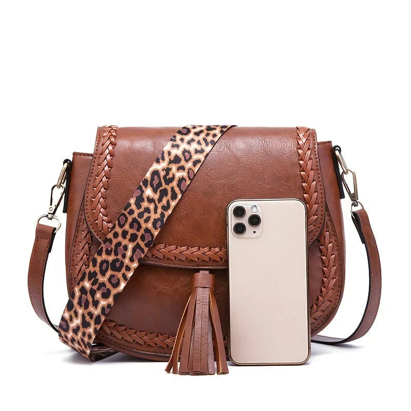 Damen-Satteltasche mit Quastendetail