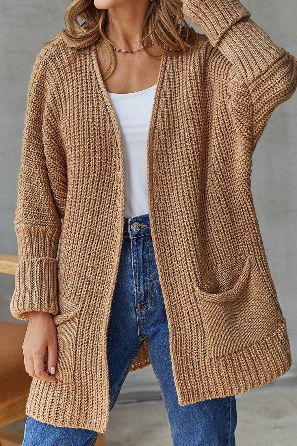 Damen offener Strickcardigan