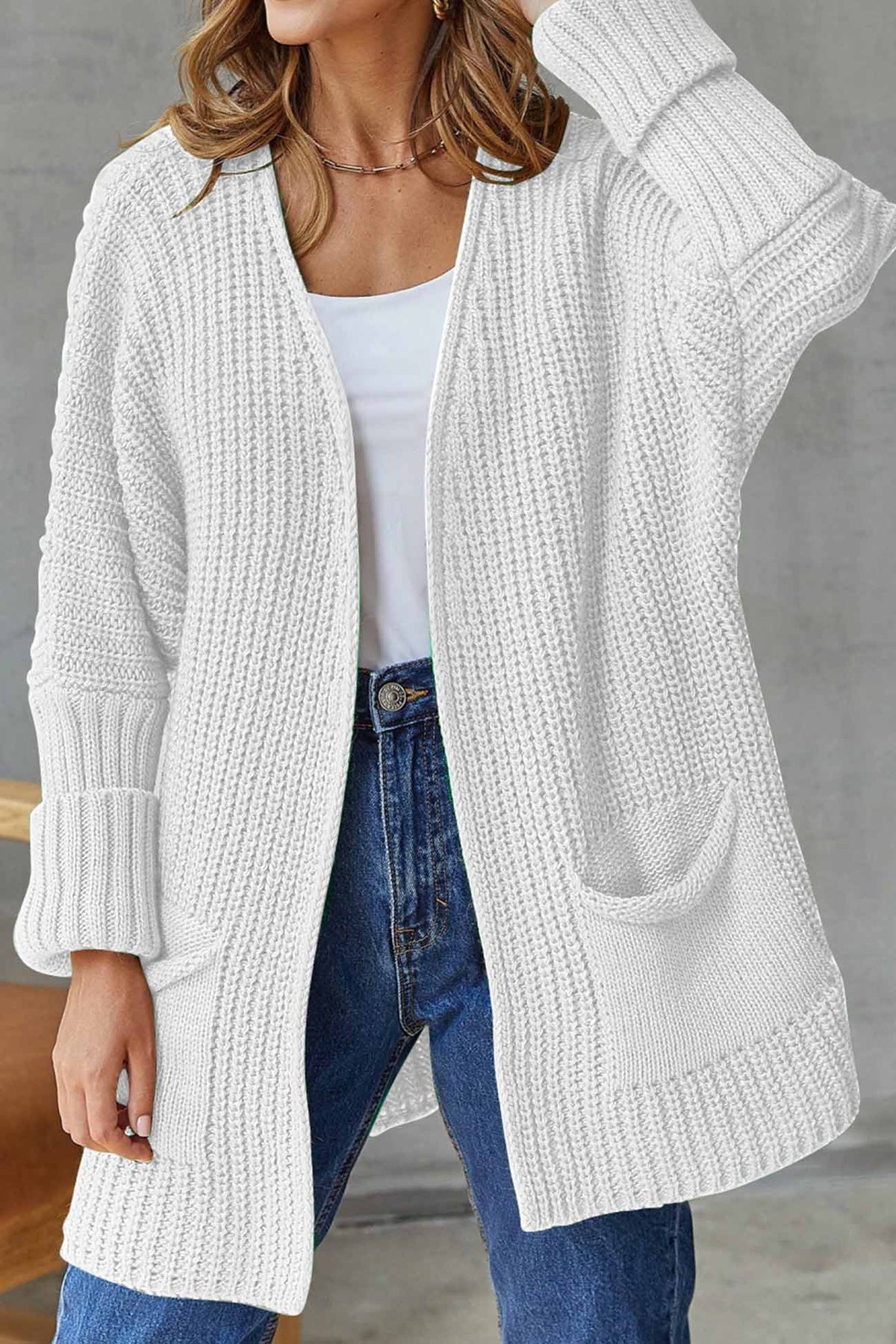 Damen offener Strickcardigan
