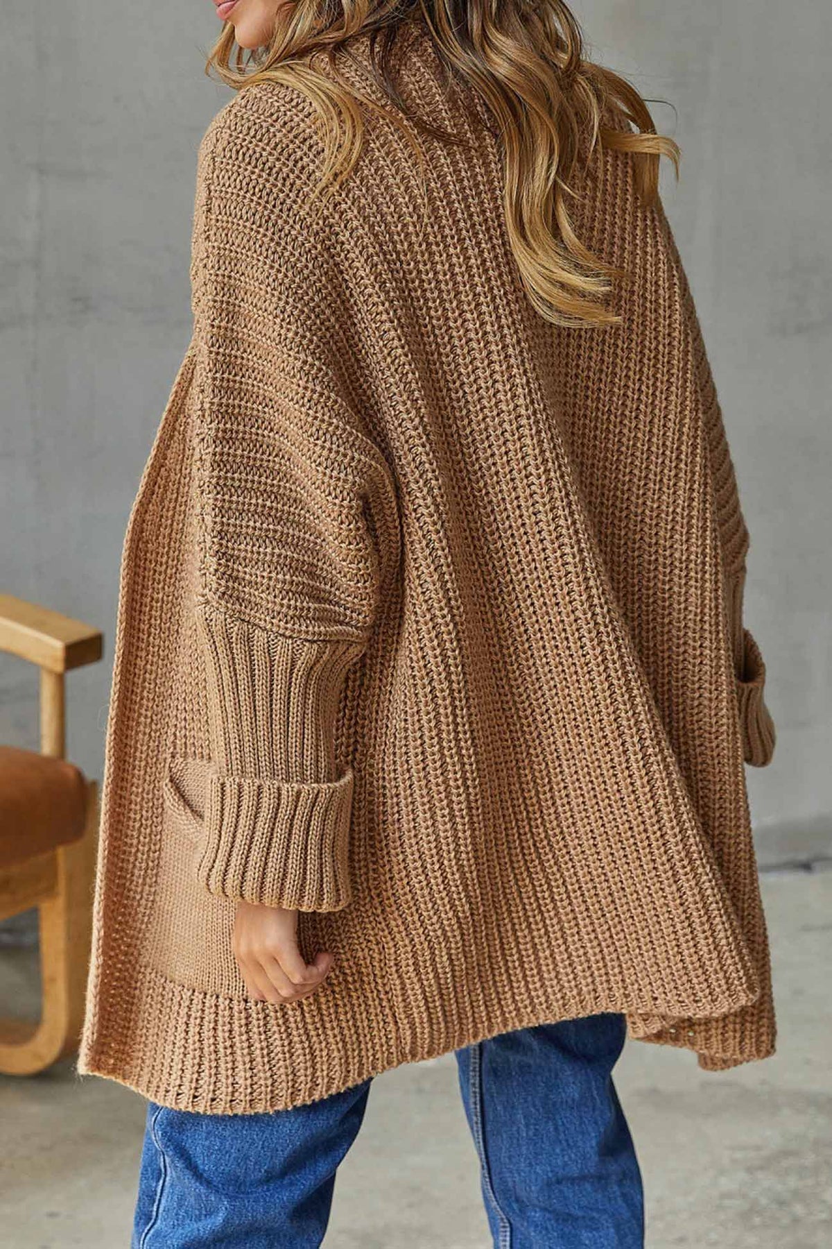 Damen offener Strickcardigan