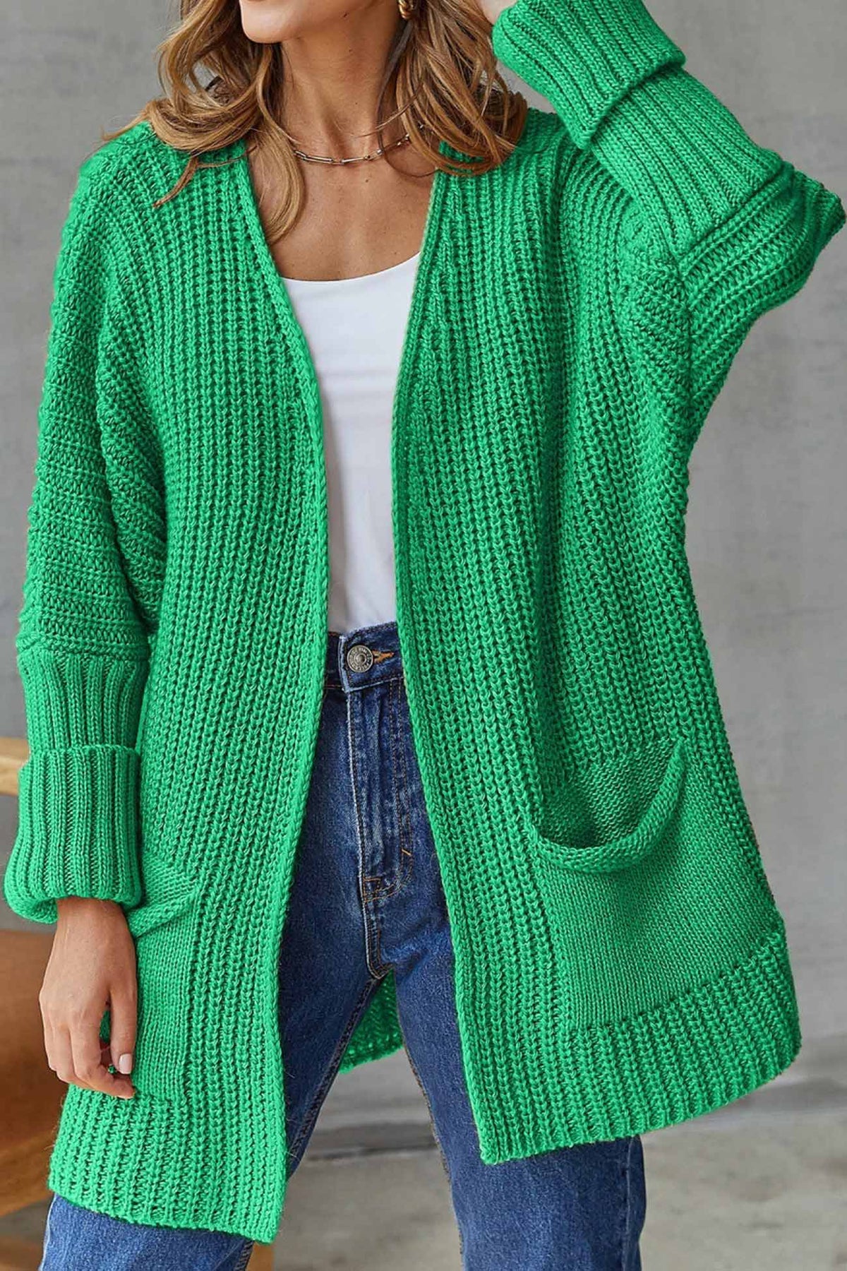 Damen offener Strickcardigan