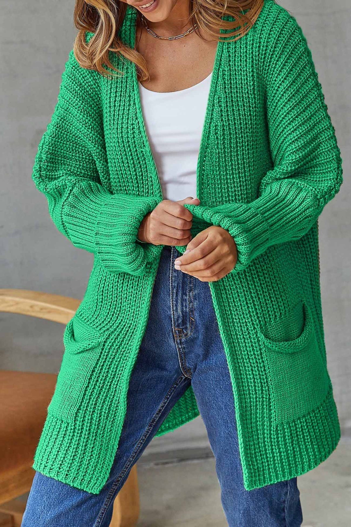 Damen offener Strickcardigan