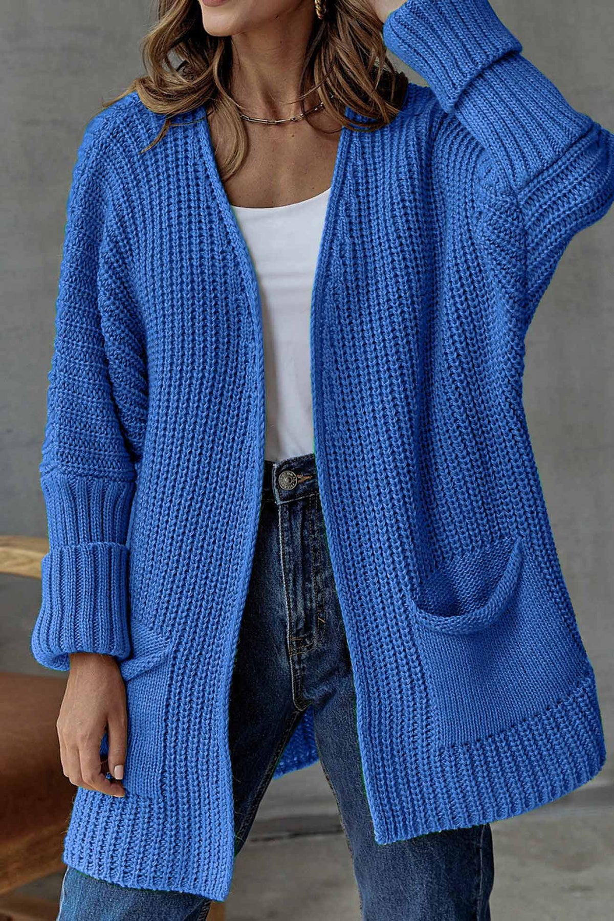 Damen offener Strickcardigan