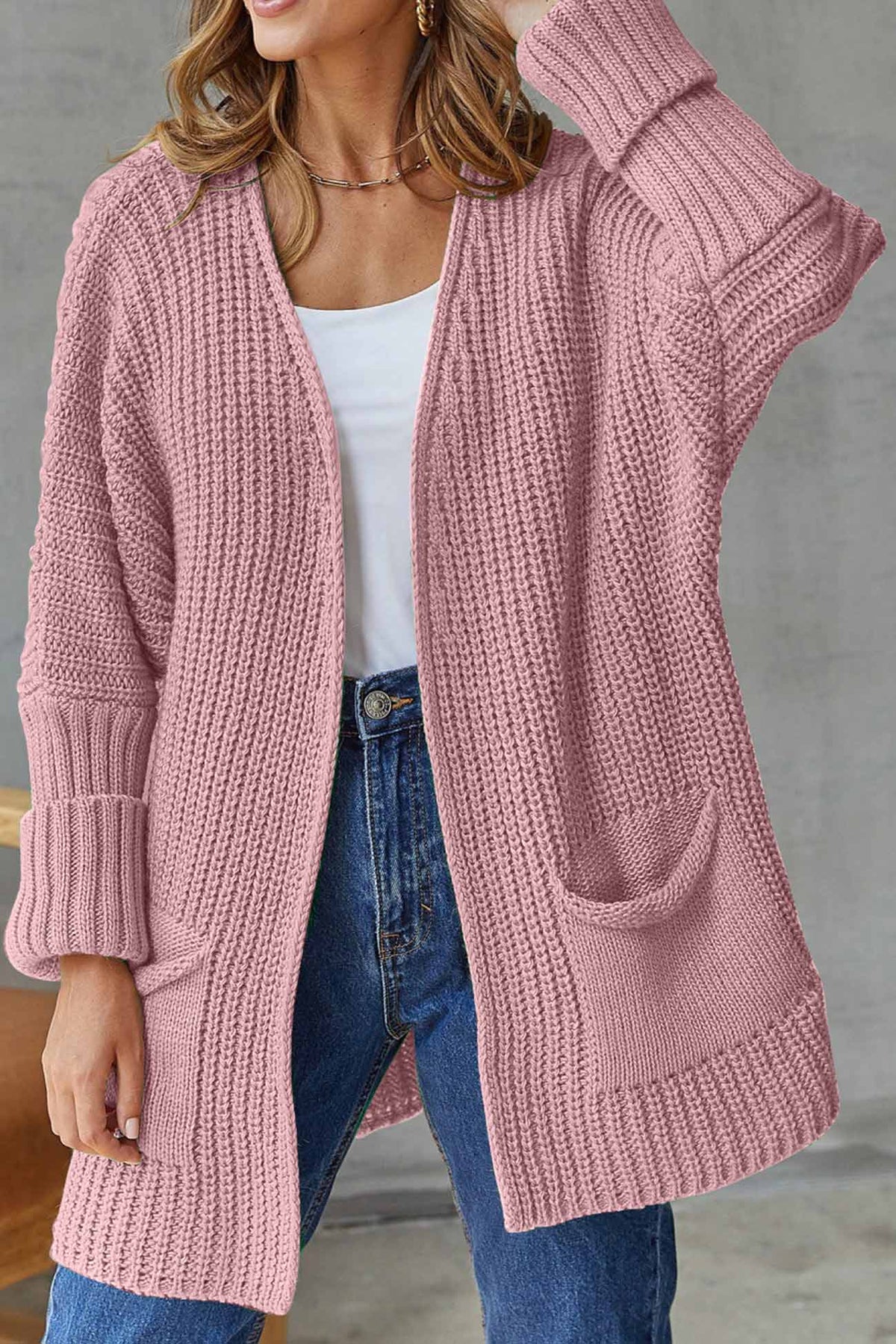 Damen offener Strickcardigan