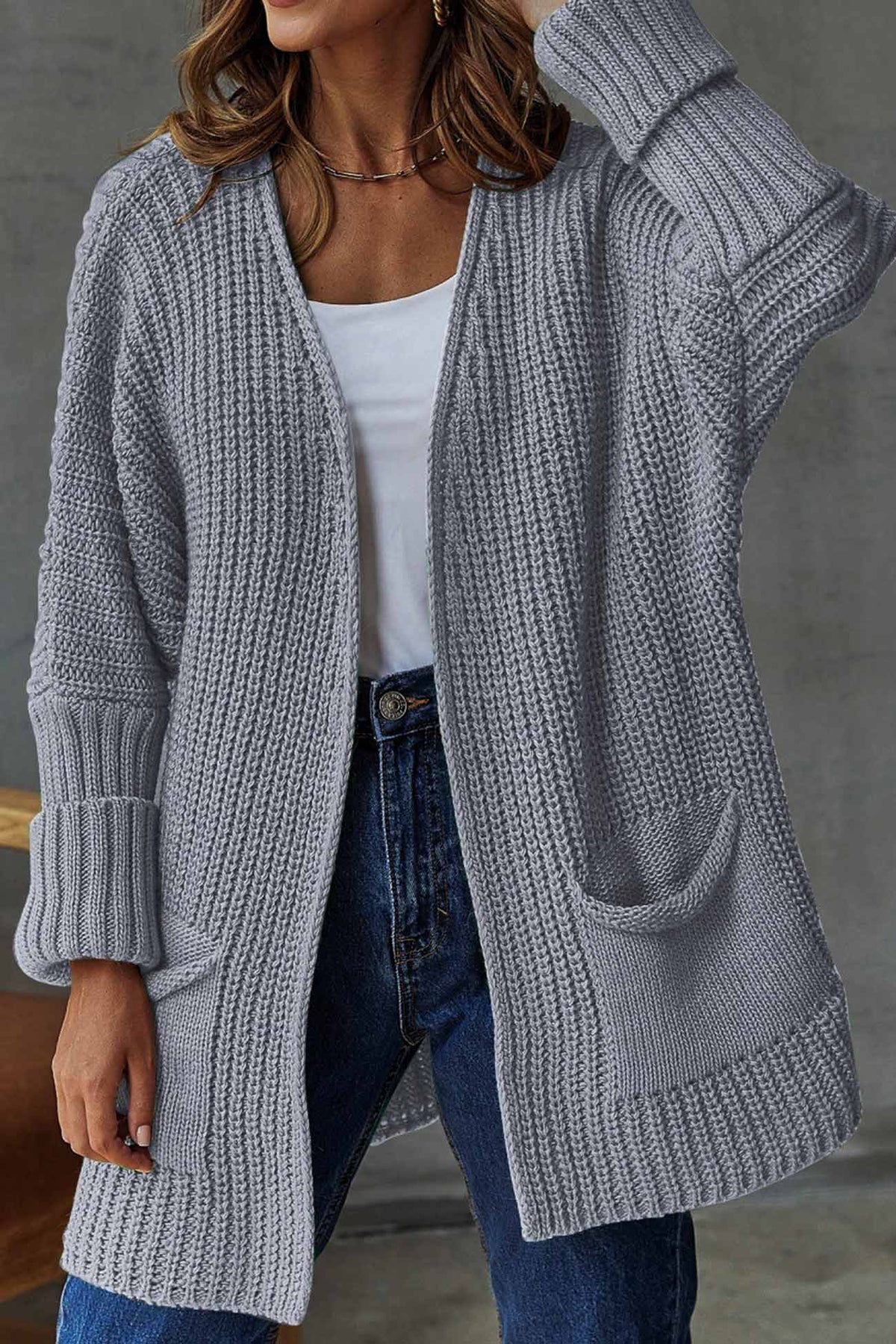 Damen offener Strickcardigan