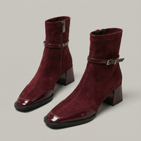 Orthopädische Damen-Stiefeletten mit eckiger Spitze