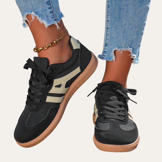 Orthopädische Leder-Sneaker für Damen - bequeme Freizeitschuhe mit Fussgewölbestütze, weicher Sohle und ergonomischer Passform