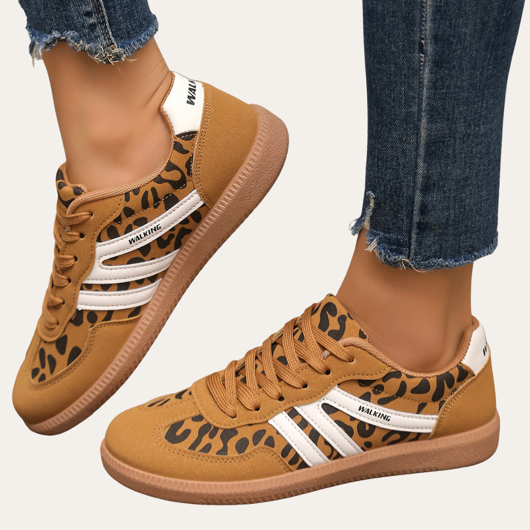 Orthopädische Leder-Sneaker für Damen - bequeme Freizeitschuhe mit Fussgewölbestütze, weicher Sohle und ergonomischer Passform