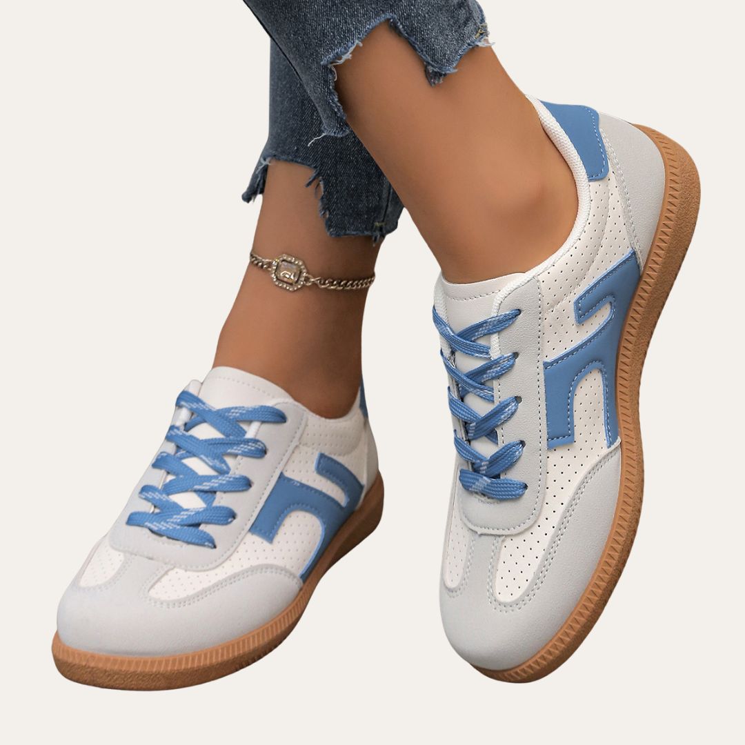 Orthopädische Leder-Sneaker für Damen - bequeme Freizeitschuhe mit Fussgewölbestütze, weicher Sohle und ergonomischer Passform