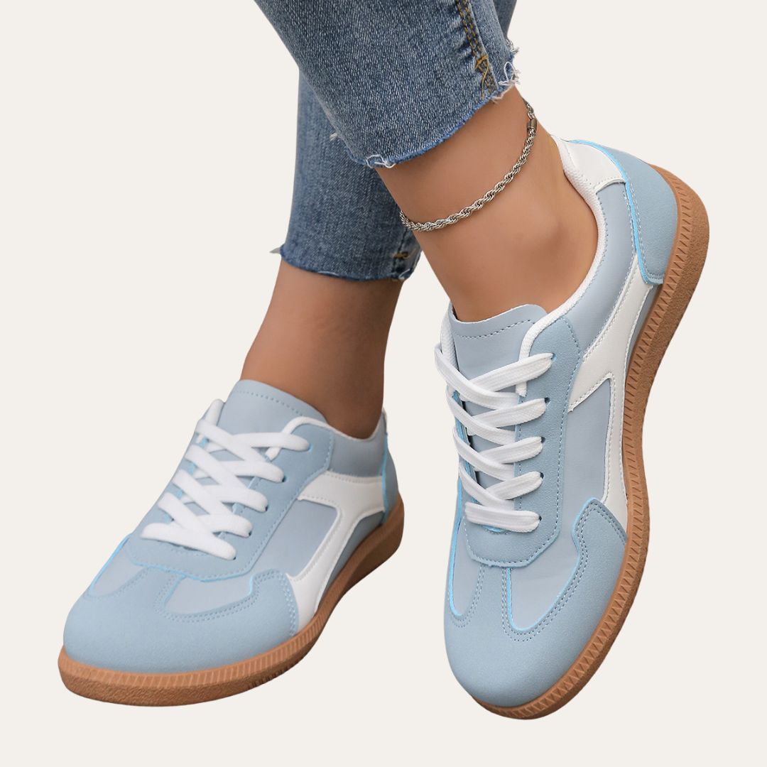 Orthopädische Leder-Sneaker für Damen - bequeme Freizeitschuhe mit Fussgewölbestütze, weicher Sohle und ergonomischer Passform