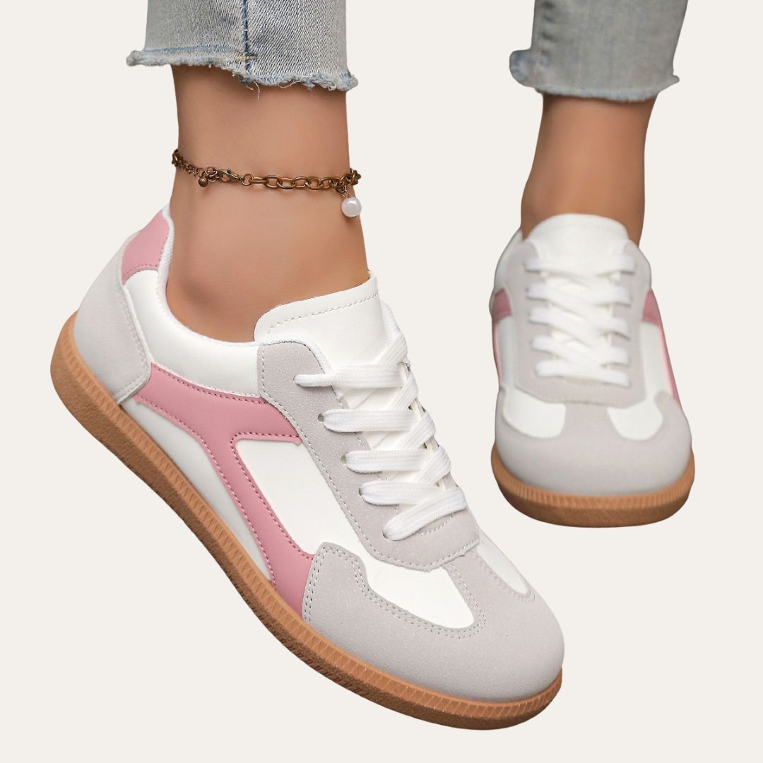 Orthopädische Leder-Sneaker für Damen - bequeme Freizeitschuhe mit Fussgewölbestütze, weicher Sohle und ergonomischer Passform