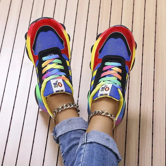 Orthopädische Damen-Sneaker in Regenbogenfarben – leicht und bequem