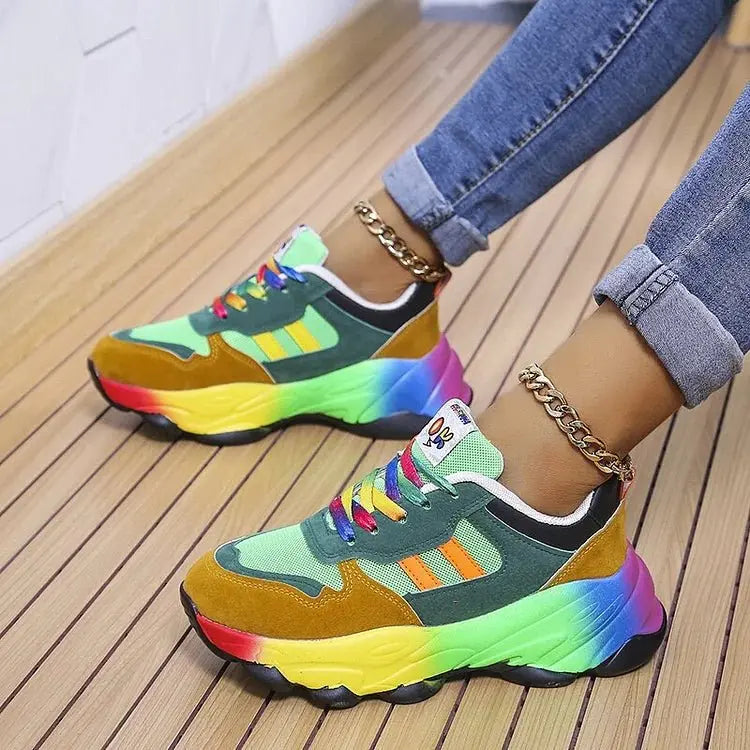 Orthopädische Damen-Sneaker in Regenbogenfarben – leicht und bequem