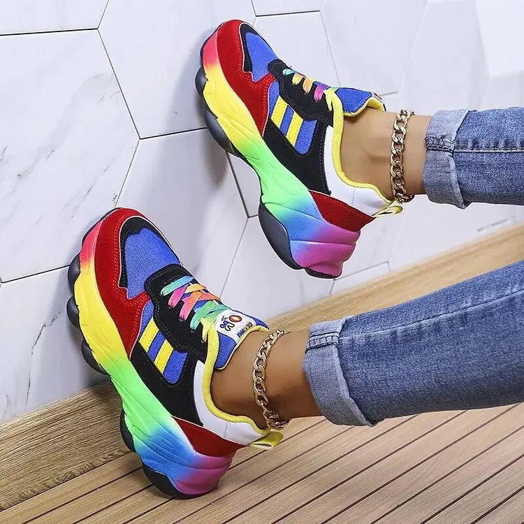 Orthopädische Damen-Sneaker in Regenbogenfarben – leicht und bequem