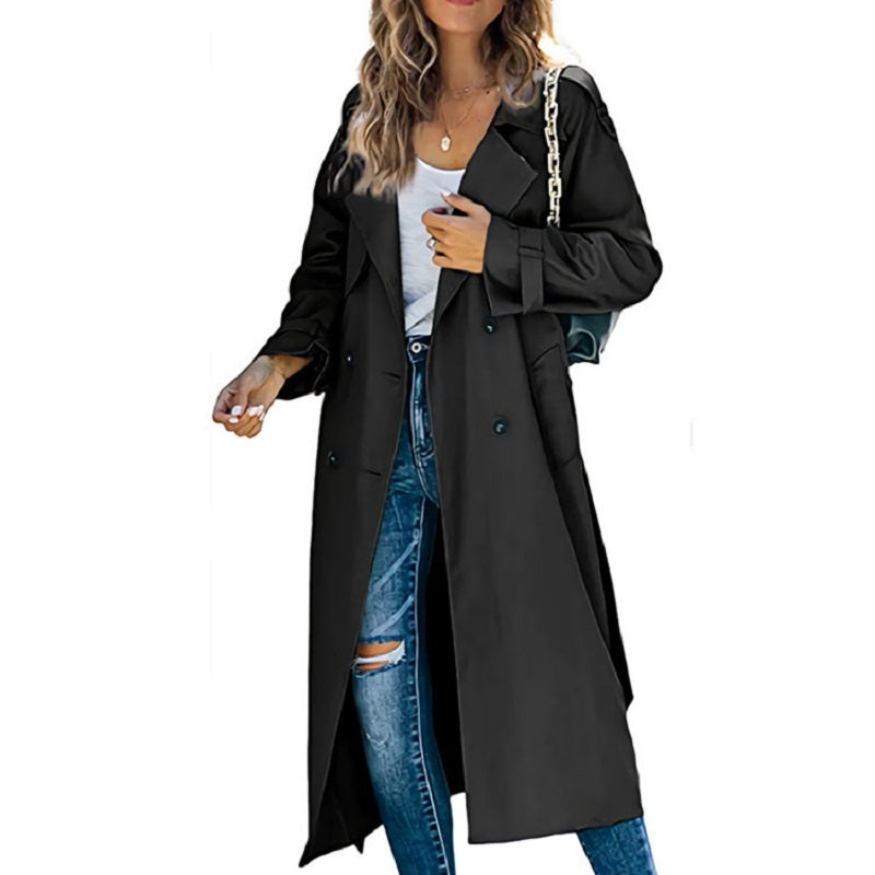 Langer Damen-Herbst-Trenchcoat