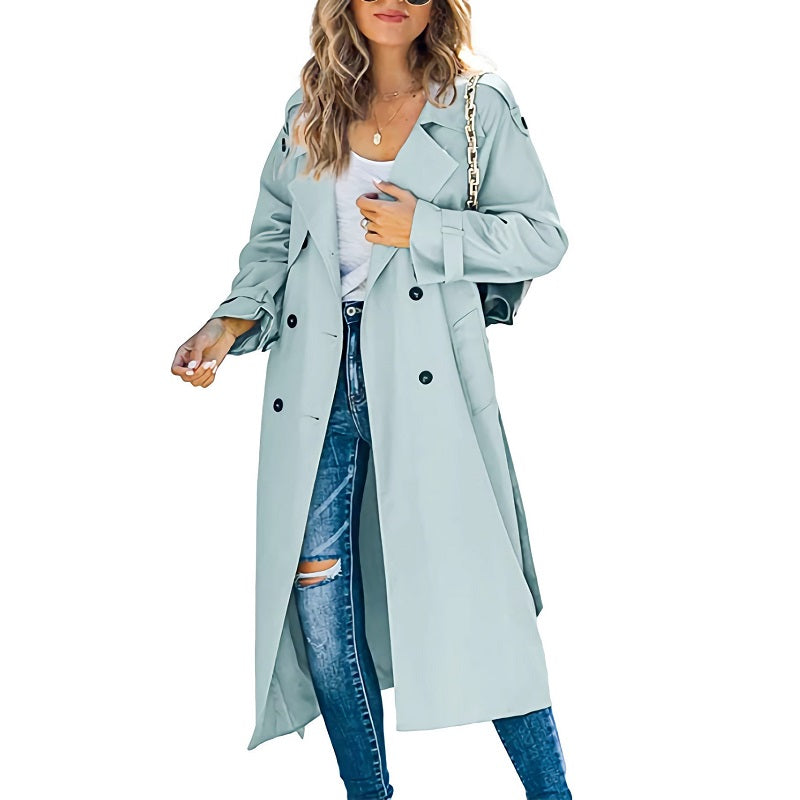 Langer Damen-Herbst-Trenchcoat