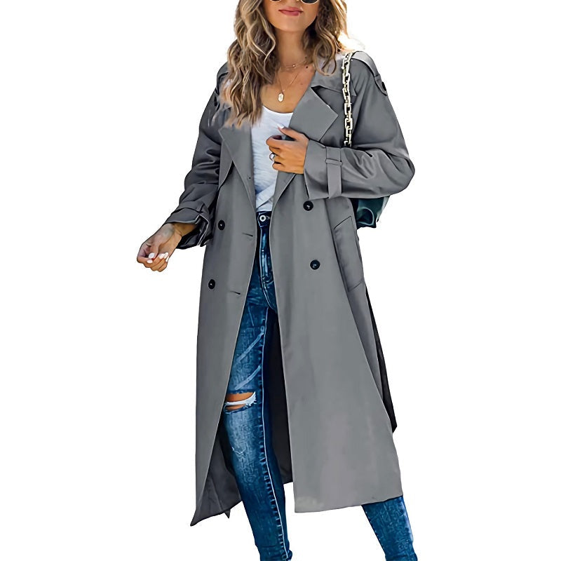 Langer Damen-Herbst-Trenchcoat